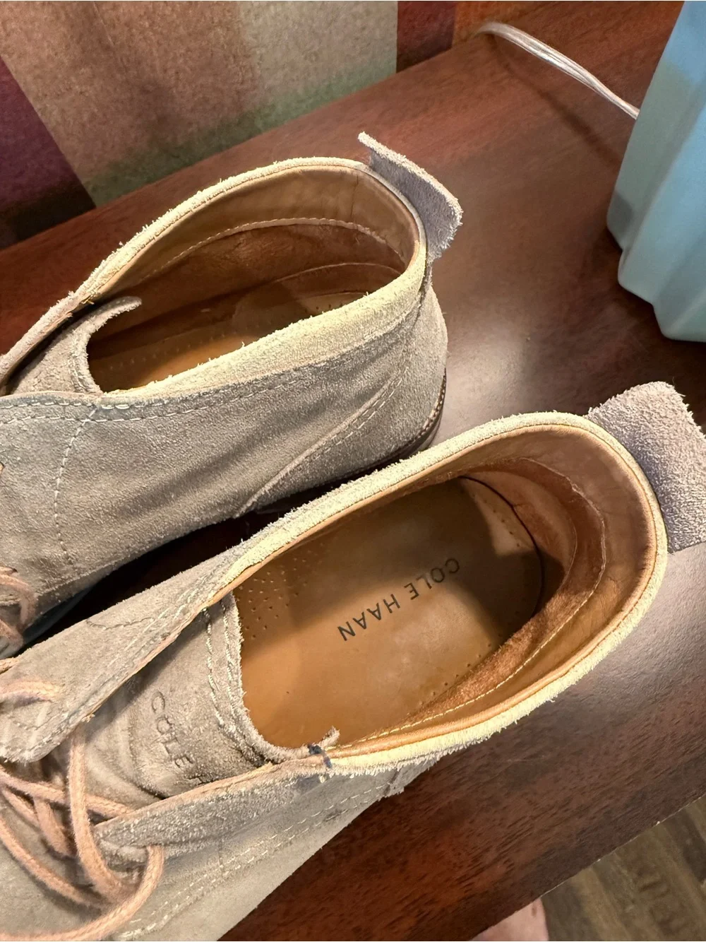 Cole Haan Light Gray Suede Chukka Boots